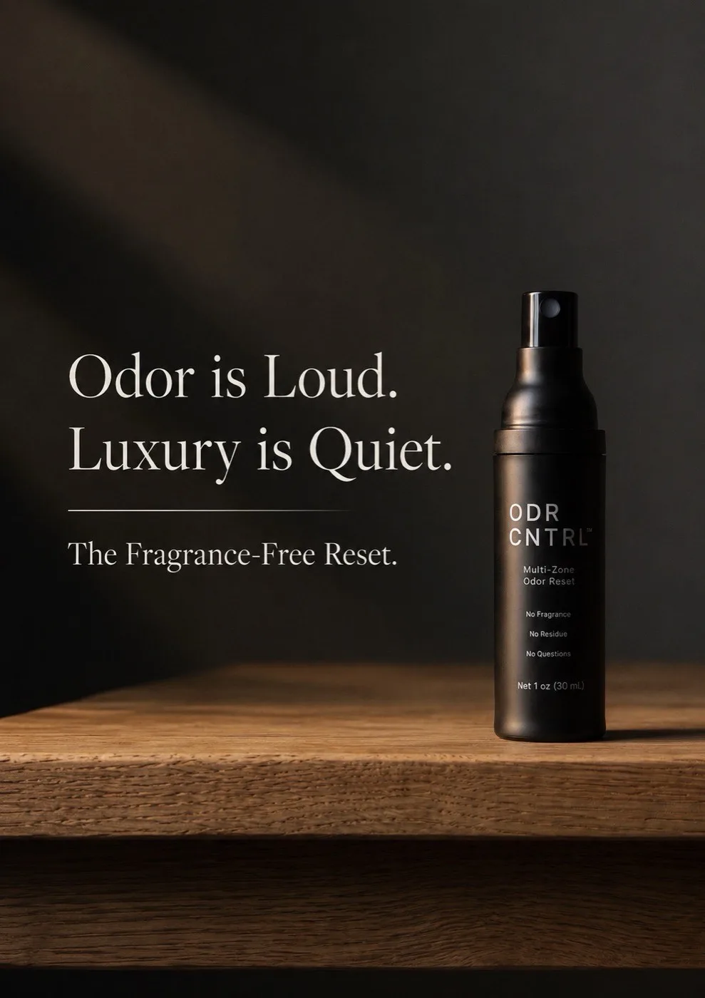 ODR CNTRL fragrance-free odor reset product photography
