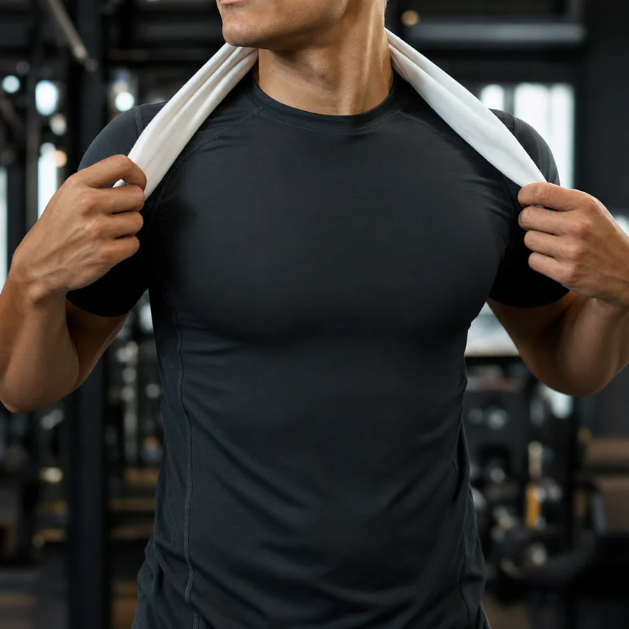 Athlete lifting a barbell mid-set in a gym